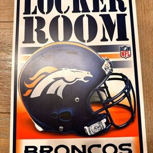 NFL Broncos Locker Room Sign - Blue and Orange